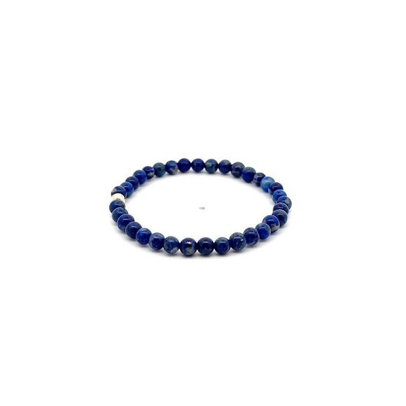 Natural Lapis Gemstone Mini 4mm 18K Bar Faceted Charm Bead September Birthstone - Picture 3 of 5